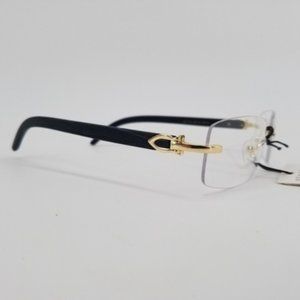 Buff Style Eye Glasses Black and Gold